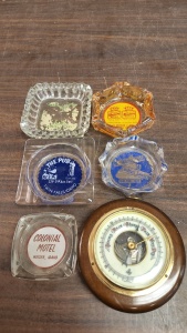 Vintage Ash Trays & Barometer