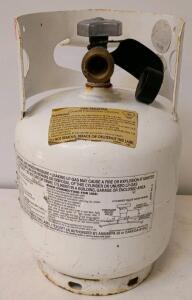 10 lb Steel Propane Tank with OPD Valve &ndash; Serial 74215039, Tare Weight 10.2 lbs, Requalified 2024