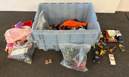 Mixed Vintage & Modern Toy Lot &ndash; Diecast Cars, Dolls, Army Men, Accessories