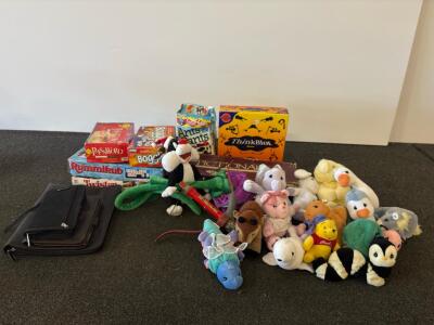 Vintage & Modern Toy Lot: Crayola, Parker Brothers, Ty Beanie Babies, Looney Tunes Plush