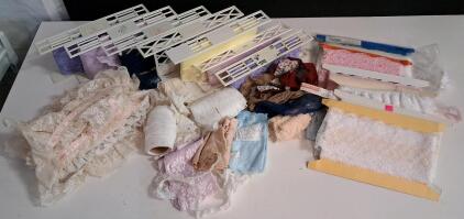 Large Assorted Lace Sewing Trim Lot &ndash; Various Colors & Patterns, 30&ndash;50 Yards, 0.5&ndash;4 in Wide