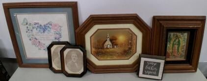 Assorted Framed Wall Art Set &ndash; 6 Pieces, Mixed Media, Various Sizes and more