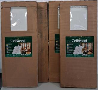 Cellwood RP1535 15"x35" White Raised Panel Vinyl Window Shutters, 4 Pairs, Hardware Included