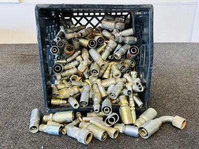 Large Lot Assorted Hydraulic Hose Fittings & 90-Degree Adapters, 1/4&ndash;1/2" NPT/JIC, Steel