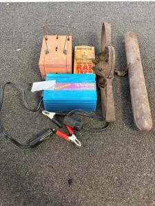 Mixed Lot: Bowers Wooden Animal Trap, Enforcer Rat Trap, Large Leg-Hold Trap, PC300HS Inverter