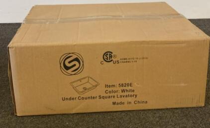 Cerridwen SK5820E White Vitreous China Undermount Bathroom Sink, 15.70" x 11.69" x 6.5"