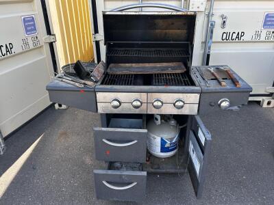 Amana 4-Burner Propane Gas Grill with Side Burner, Stainless Construction, Accessories