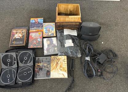Mixed Lot: Bose Bookshelf Speakers, Game of Thrones DVDs, Chappelle&rsquo;s Show, Accessories