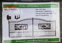 AllMetal KO720 7x20FT Metal Driveway Gate, Deer Motif, Galvanized Coating - 3