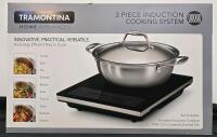 Tramontina 3-Piece Induction Cooking System With 4 Qt Tri-Ply Clad Stainless Steel Pan