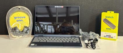 HP Chromebook With Accessories: Onn. On-Ear Headphones & Full HD Streaming Device