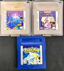 (3) Nintendo Gameboy Games- Pokemon Blue, Disneys Darkwing Duck, Tetris