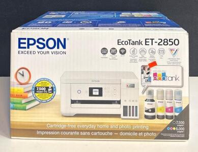 Epson EcoTank ET-2850 All-In-One Inkjet Printer, Wi-Fi, Duplex, LCD, High-Yield Ink, SN: C3623050035