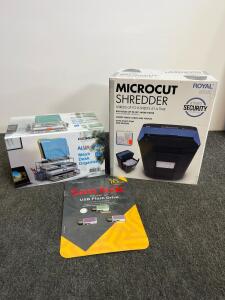 Royal 805MC Microcut Shredder, DESIGNA Mesh Desk Organizer, SanDisk Cruzer U 16GB USB 3-Pack