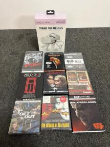 Horror Movie Blu-ray & 4K UHD Lot (9 Titles, Box Sets) + Insignia VR Stand for Oculus NS-Q2SW