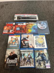 9-Movie Blu-ray & DVD Collection w/Pacific Rim, Red 1&2, Godzilla, Maglite 2D Cell Flashlight