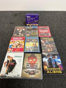 Roku Streaming Stick 4K Boxed + 9 Movie & TV DVD Collections, Cowboys & Aliens Blu-ray Lot