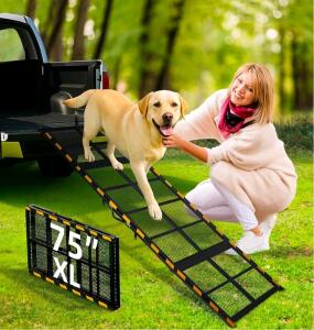 Dog Ramp for Car & Truck & SUV & Stairs- 20" Wide, 75" Long Foldable