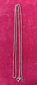 Sterling Silver 18" Box Chain Necklace, 1.3mm Width, Spring Ring Clasp