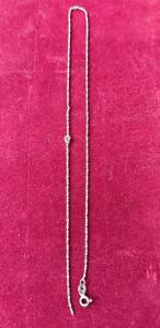 Sterling Silver Rope Chain Necklace with Spring Ring Clasp