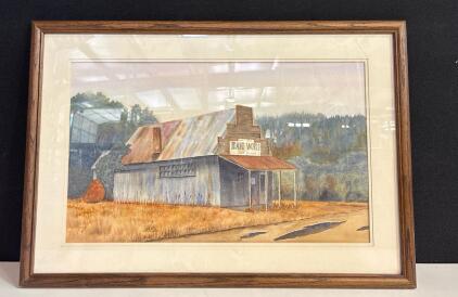 Original Radtke Watercolor Painting &ndash; Idaho World Building, Framed 20x28", Signed