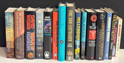 Mix of 16 Science Fiction & Fantasy Books - Vonnegut, Weber, Nix, Wendig, Red Dwarf, Abhorsen