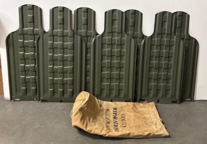 Plastic E-type silhouette targets designed for military training and qualification.