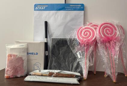 Arts and Craft Lot including Diamond Art, Oriental Umbrellas, Lollipop Decor and more!