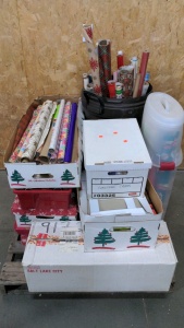 Pallet of Christmas Wrap, Boxes, Bags, & Cards