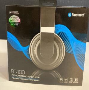 Sentry BT400 Bluetooth Over-Ear Headphones, Foldable, Built-in Mic, AUX & USB Cables Included