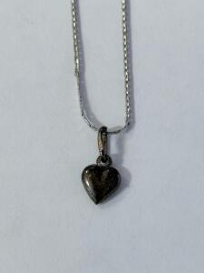 925 Stamped Heart Pendant