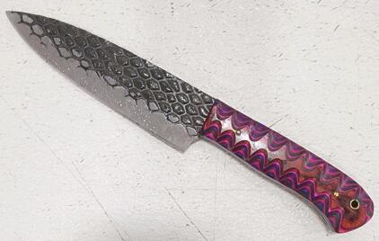 (1) Fixed Blade Cold Steel Utility Kitchen Knife With Wood Handle