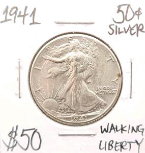 1941 Silver Walking Liberty Half Dollar