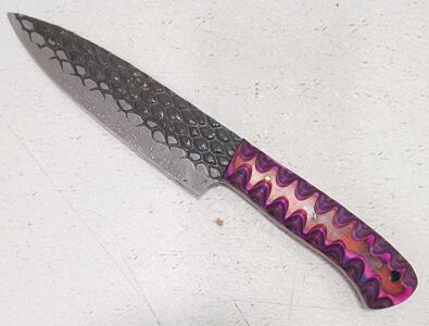 (1) Fixed Blade Cold Steel Utility Kitchen Knife With Wood Handle