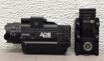 ADE HG62 Light/Laser Combo & Tacticon Red Laser Sight, Picatinny Mount, Serial 190316, Black