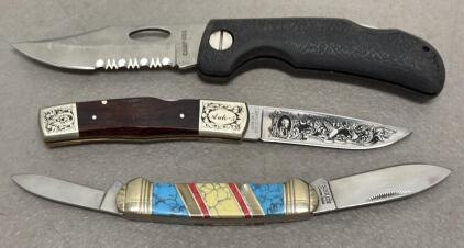 Browning Classic Auto-5 Limited Edition Folding Knife, 1 of 5000, 3.5" Blade, Etched Art
