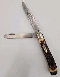 (1) Schrade Uncle Henry Stockman Folding Stag Handle Pocket Knife