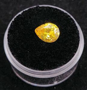 (1) 2.75 Ct. Natural Yellow Citrine 9x7mm Pear Cut Faceted Gemstone