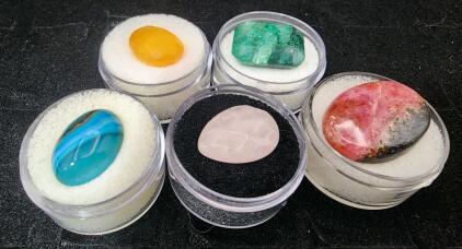 (5) Natural Gemstone in Gem Jars