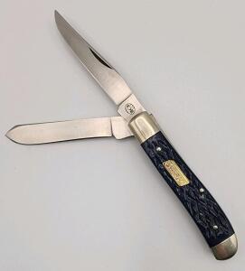 (1) Coleman Blue Bone Handle Trapper Folding Knife