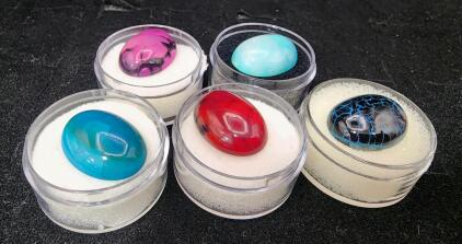 (5) Natural Gemstone in Gem Jars