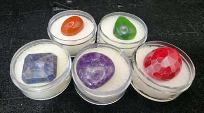 (5) Natural Gemstone in Gem Jars
