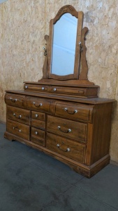 Vintage Dresser w/Topper & Mirror