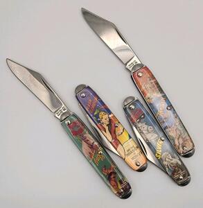 (4) 1990s Novelty Knife Co. Pocket knives