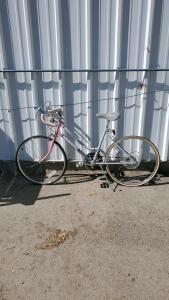 Vintage Step-Through Road Bike, Pink/Gray, 27" Wheels, Drop Bars, 10-Speed, Steel Frame