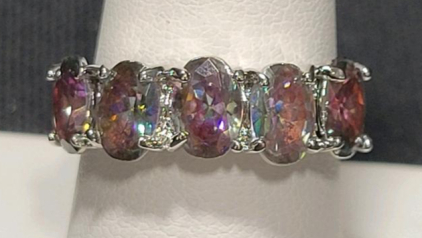 Size 9 Mystic Rainbow Topaz 5-Stone Ring