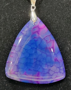 99.25ct Blue & Pink Dragon Vein Agate Gemstone .925 Necklace