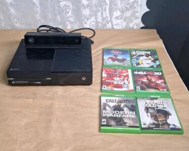 (1) XBox One Console, (1) XBox One Kinect Sensor & (6) XBox Games