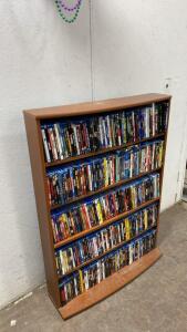 Large Blu-ray Movie Collection (~225 Discs) With 5-Shelf Wooden Media Cabinet, Notable Titles Included - Aliens - the Big Year and More