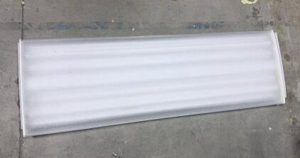 (2)4'x2' Recessed Fluorescent Troffer Light Fixture, Prismatic Lens, 4-Lamp, T8, 120-277V